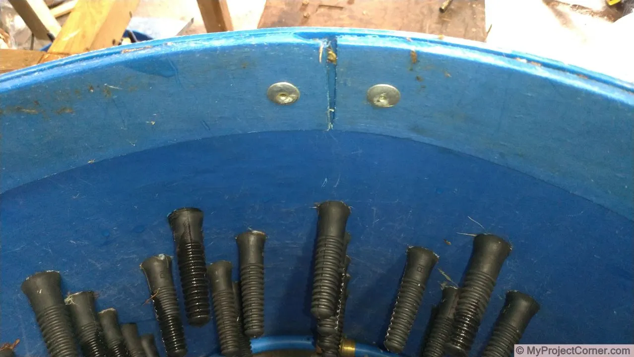 Tambour amovible d'un plumeuse de poulet fait maison