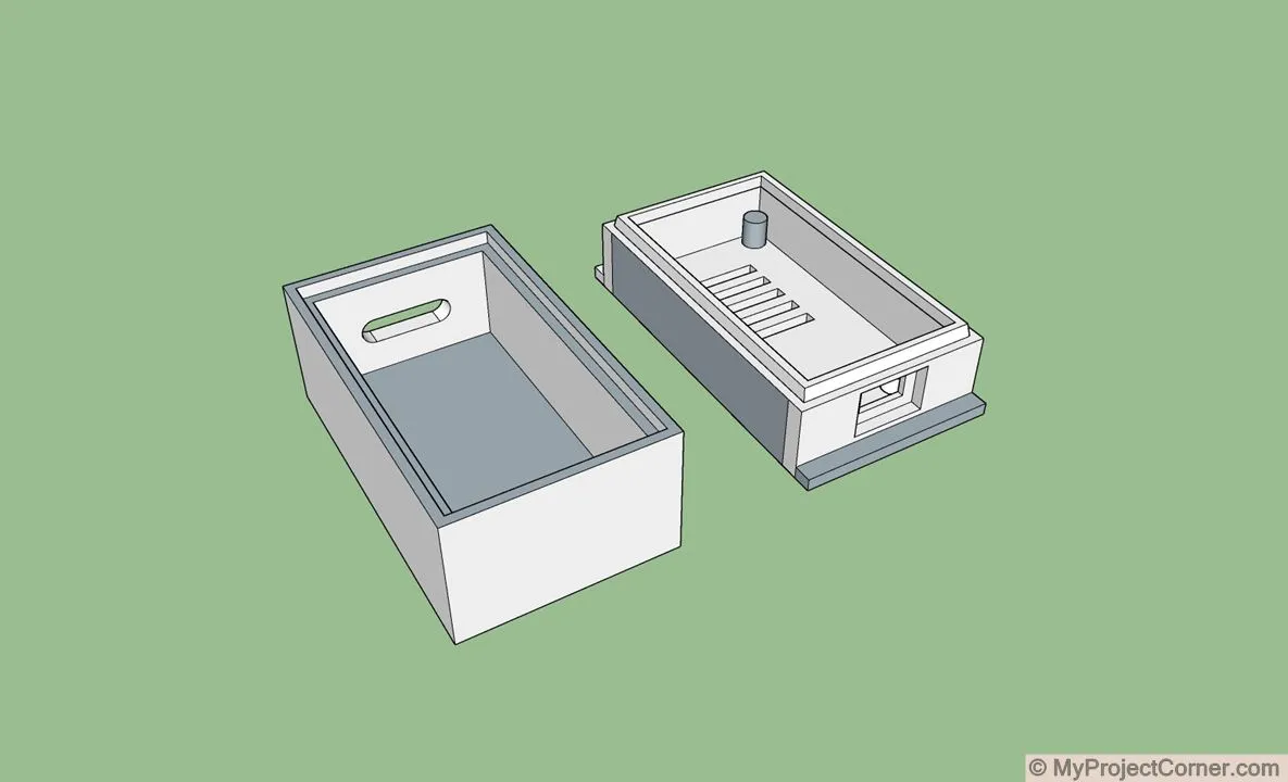 Modelo SketchUp de la caja del esp8266