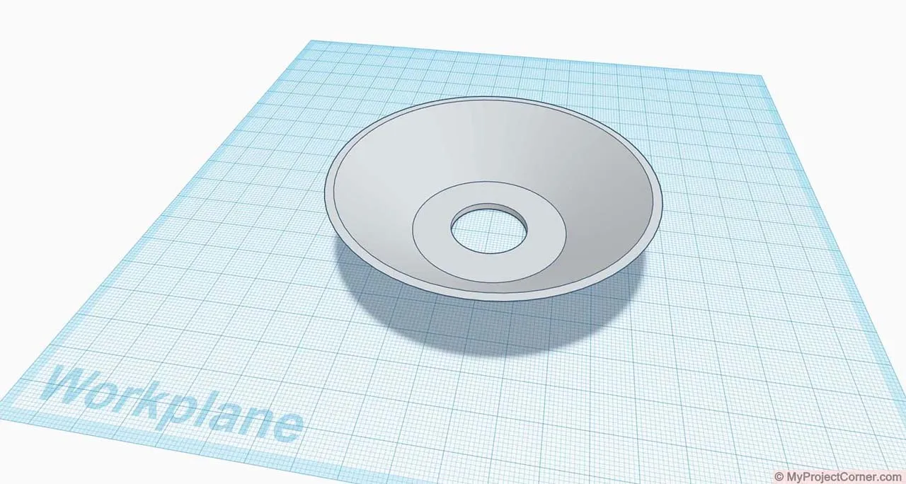 Modelo de TinkerCad para el atrapamoscas pegajoso impreso en 3d.