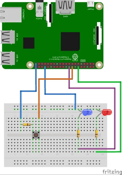 fritzing schéma de câblage pour l'enregistreur de temps
