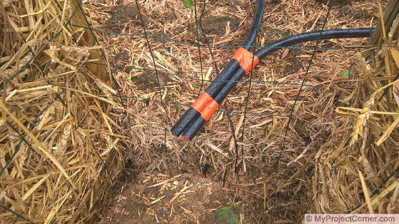 la mise en place du système de chauffage du compost