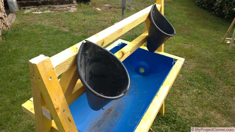 Adding the chicken funnels to the slaughter station