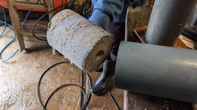 compressed paper and sawdust log