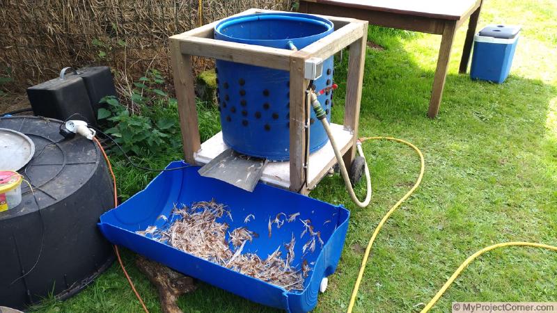 homemade chicken plucker finished and in use