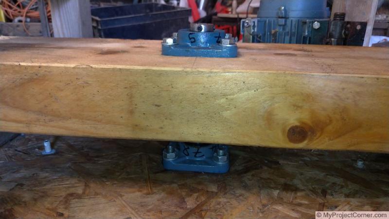 homemade chicken plucker inline bearing assembly
