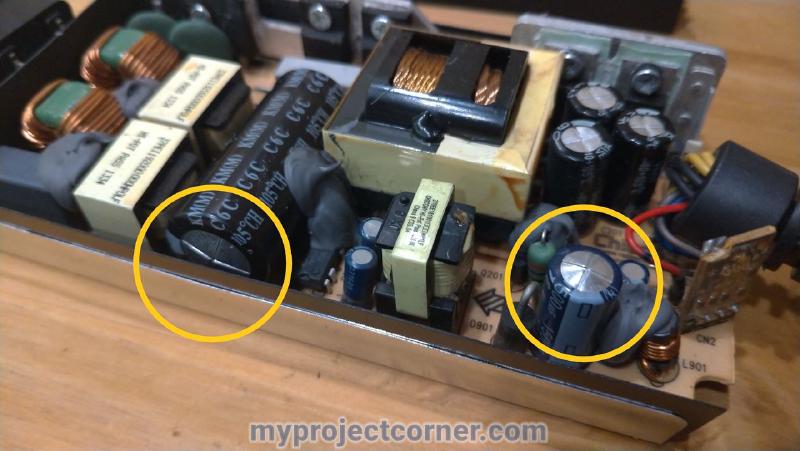 Showing to faulty capacitors