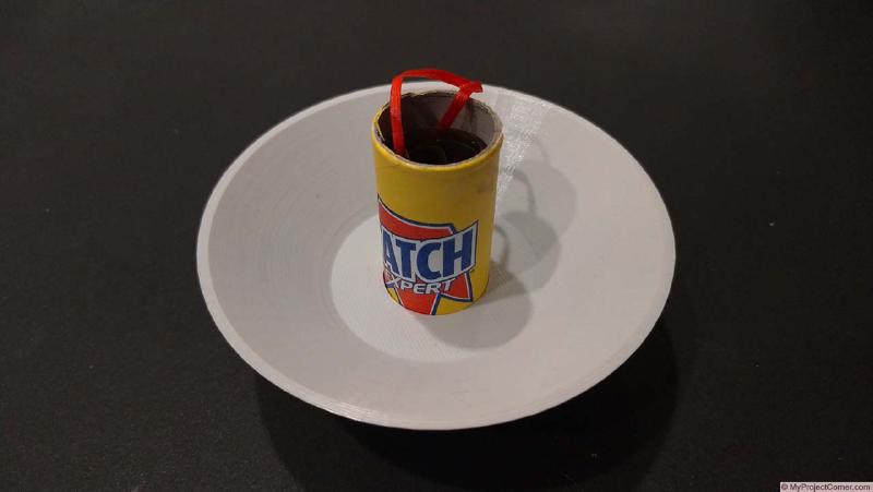 Attaching the 3d printed sticky dead fly catcher to the fly paper tube
